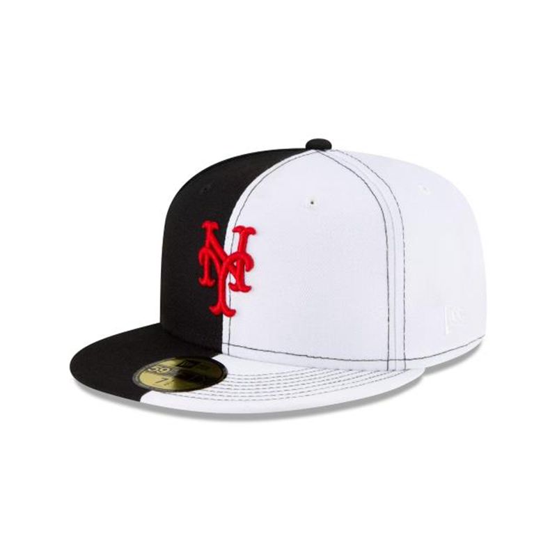 MLB New York Mets Split Crown 59Fifty Fitted (TYE4848) - Black New Era Caps